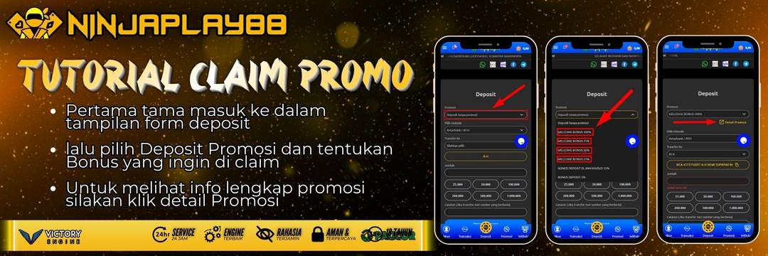 Cara Claim Promo Deposit NINJAPLAY88